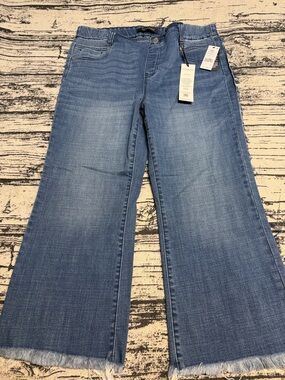 Liverpool Jeans Company Medium Blue Wide-Leg Raw Hem Jeans